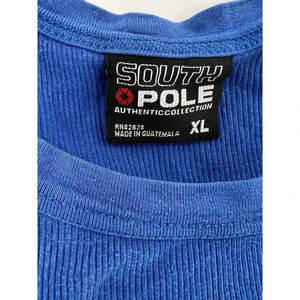 VINTAGE SOUTH POLE RIBBED BLUE TANK TOP SIZE XLARGE Y2K RETRO STREETWEAR
